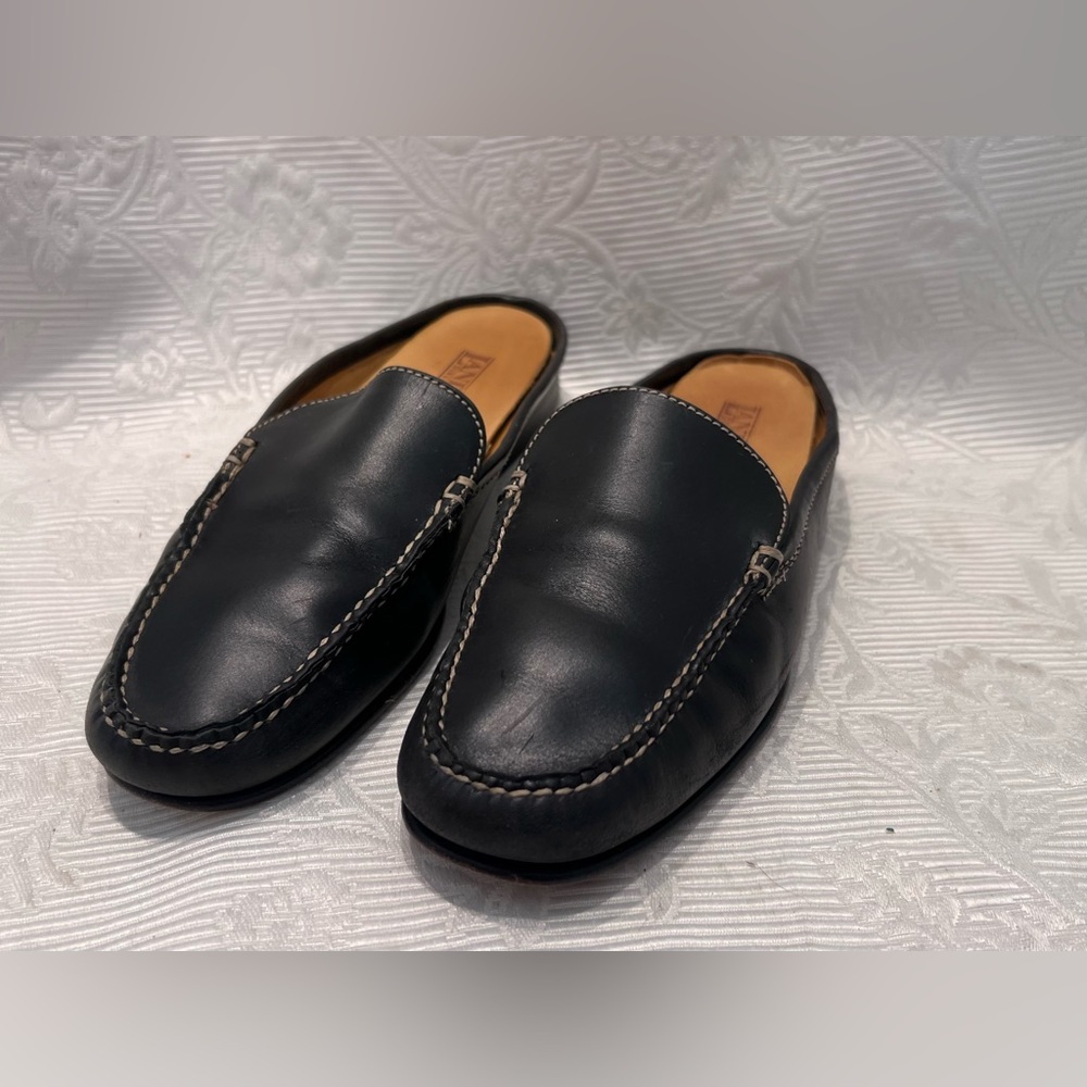 Lands End Shoes Mules Sz 6 Slip On Comfort Flats Black Leather - Picture 5 of 6